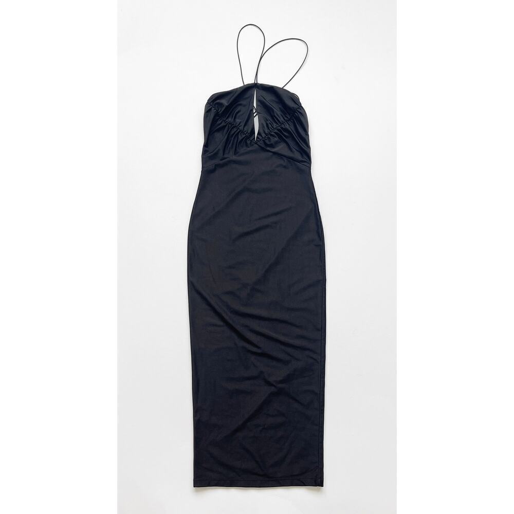 SER.O.YA Midi Length Strappy Bodycon Dress Black Size Small Sample